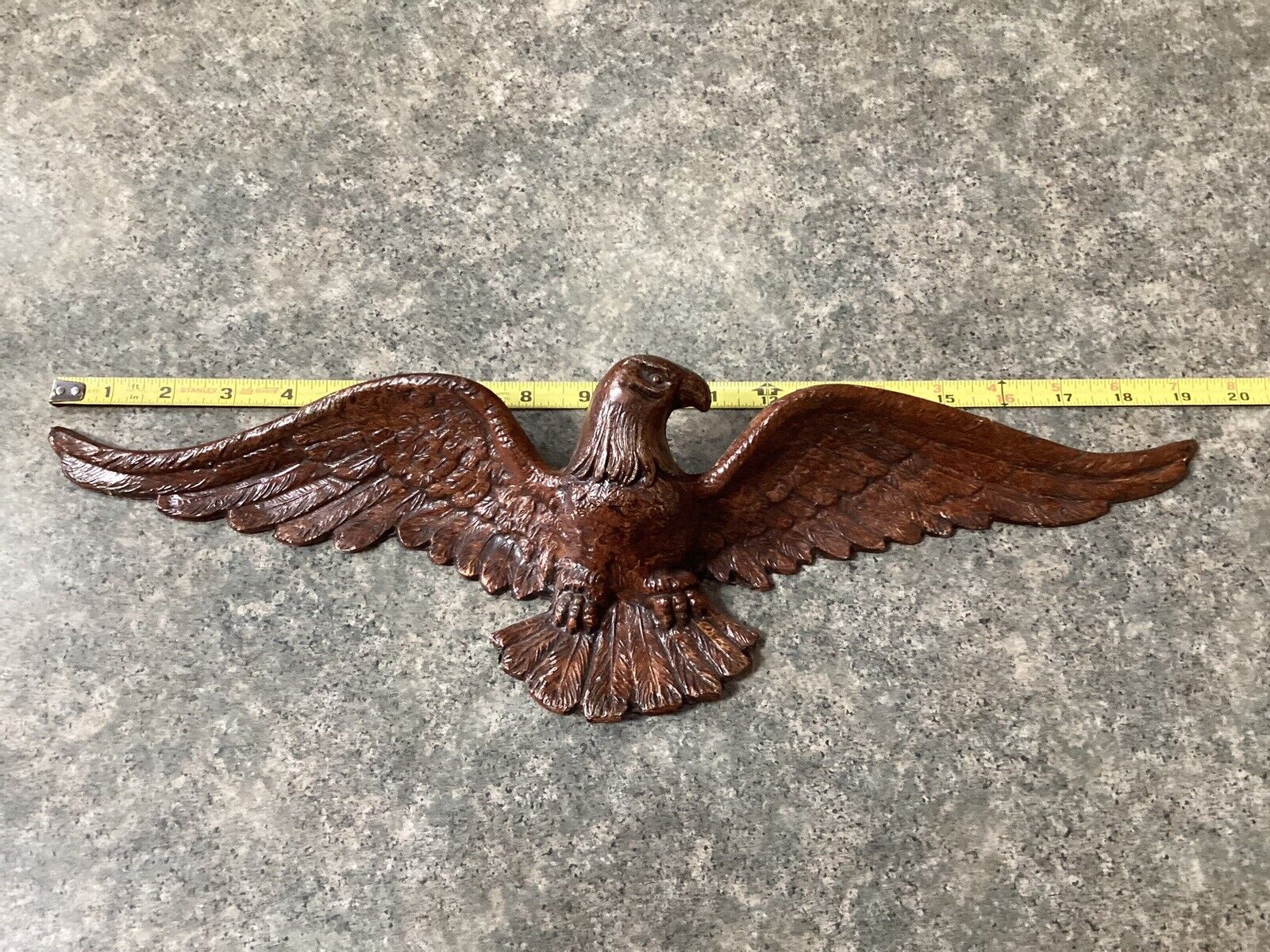 Vintage American Eagle Cast Metal Wall Hanging, 19 Inches