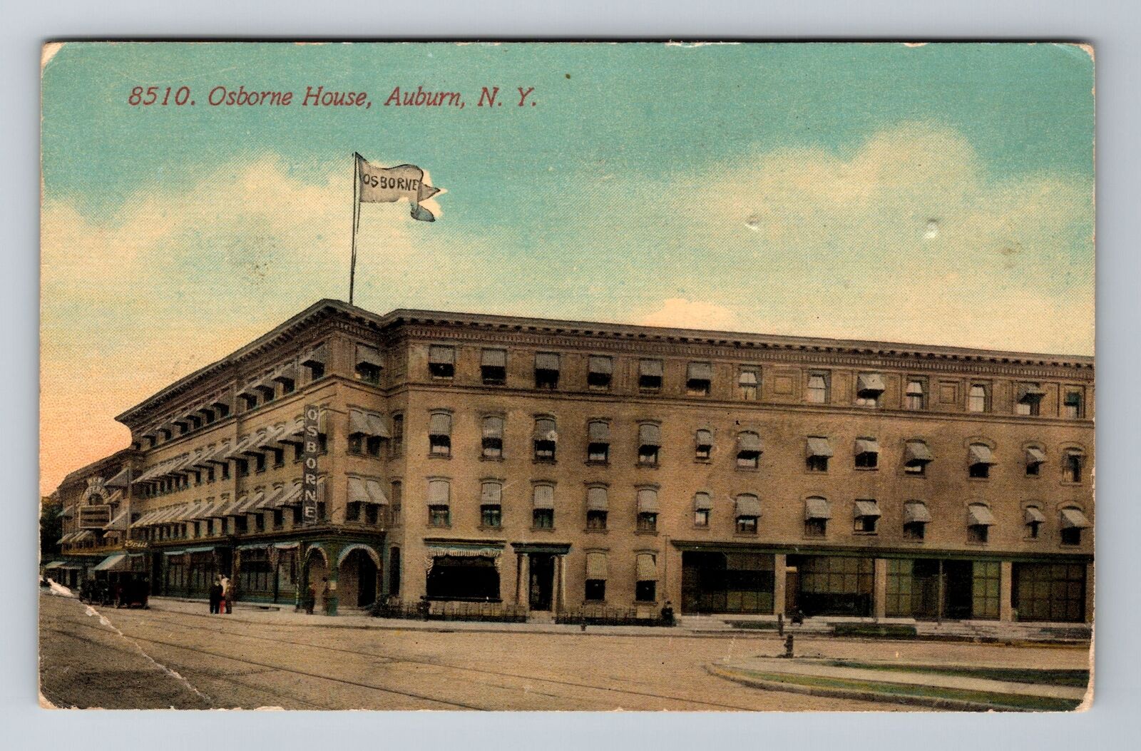 Auburn NY-New York, Osborne House, Antique, Vintage Souvenir Postcard