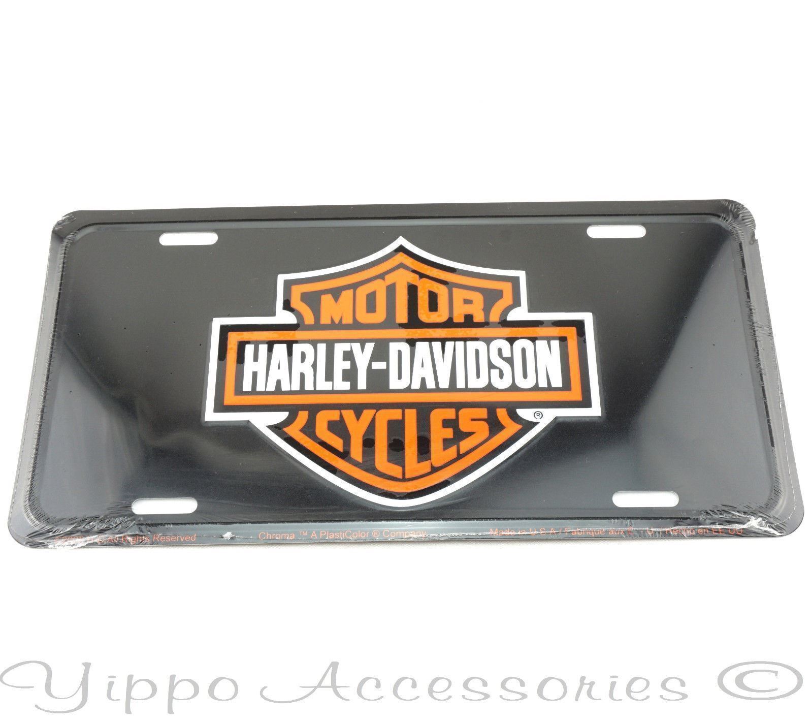Harley Davidson Motorcycles Black Licensed Aluminum Metal License Plate Sign Tag