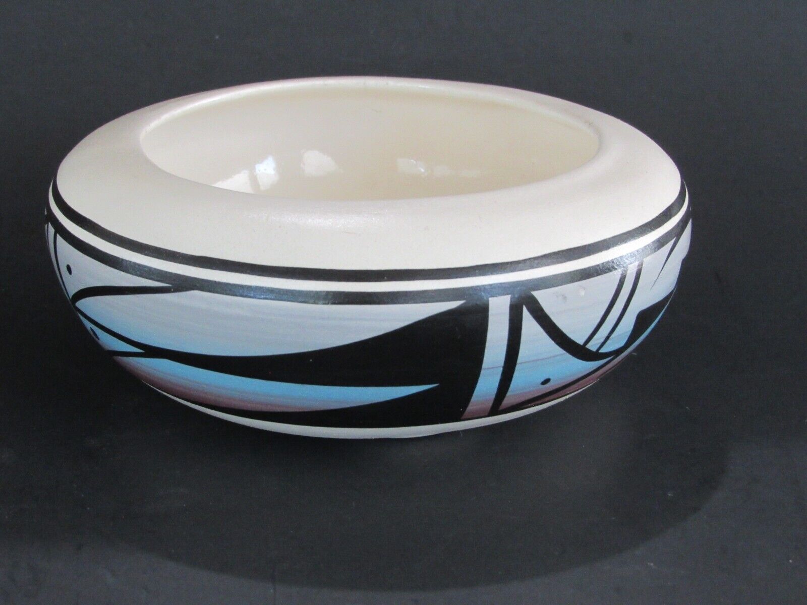 Vintage Native American Navajo Pottery Candy Dish ~ Signed