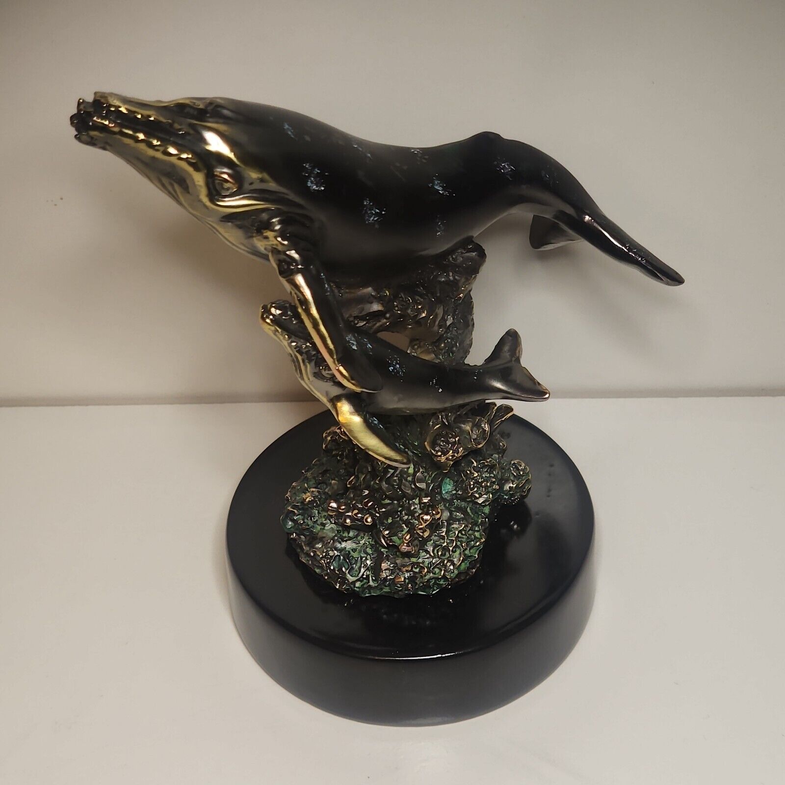 Blue Whale Mother And Baby Bronze Small sculpture Humpback 