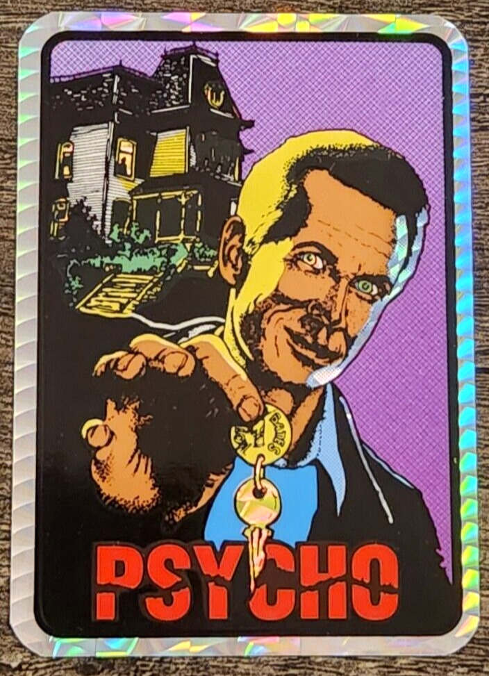 Vintage PSYCHO Prism Vending Machine Sticker Horror Movie 1980s