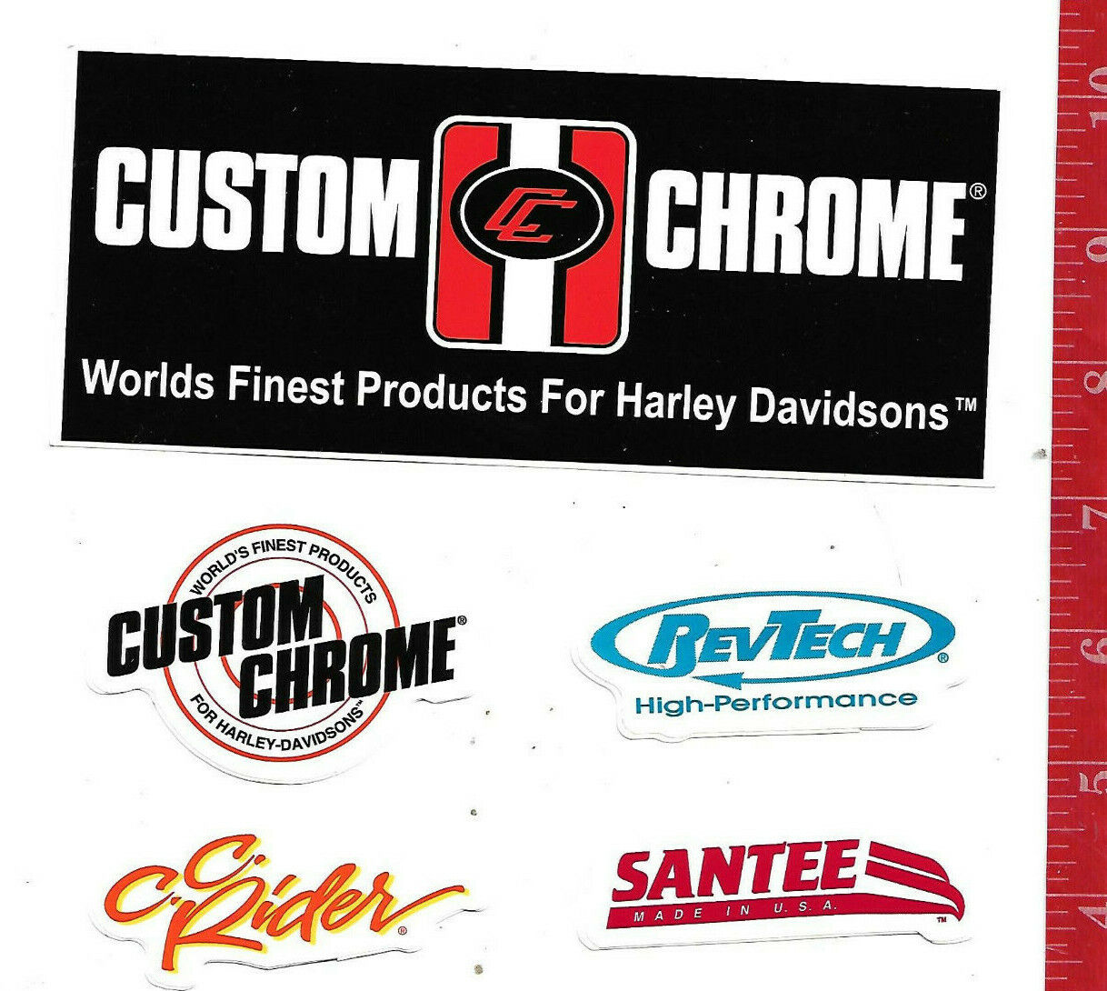 Vintage lot Harley Davidson Custom Chrome Decals