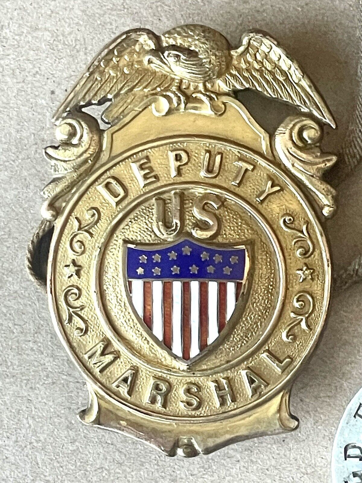 Authentic Antique US Deputy Marshals Badge w/WW1 WWI Dog Tags