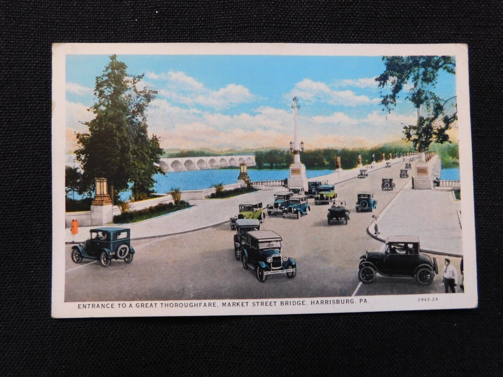 Harrisburg Pennsylvania antique postcard 1915~ Market Street Bridge entrance