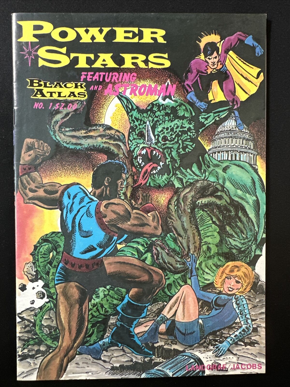 Power Stars #1 1985 Madison Comics John Jacobs Black Atlas Astroman Fine/VF *A3