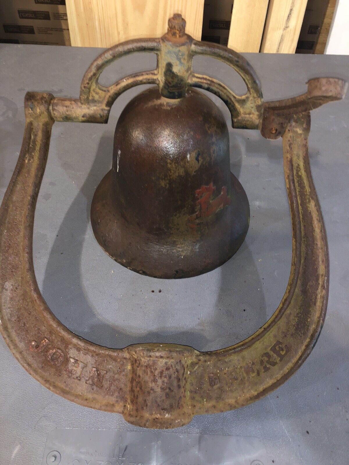 Antique Cast Iron John Deere Farm Bell