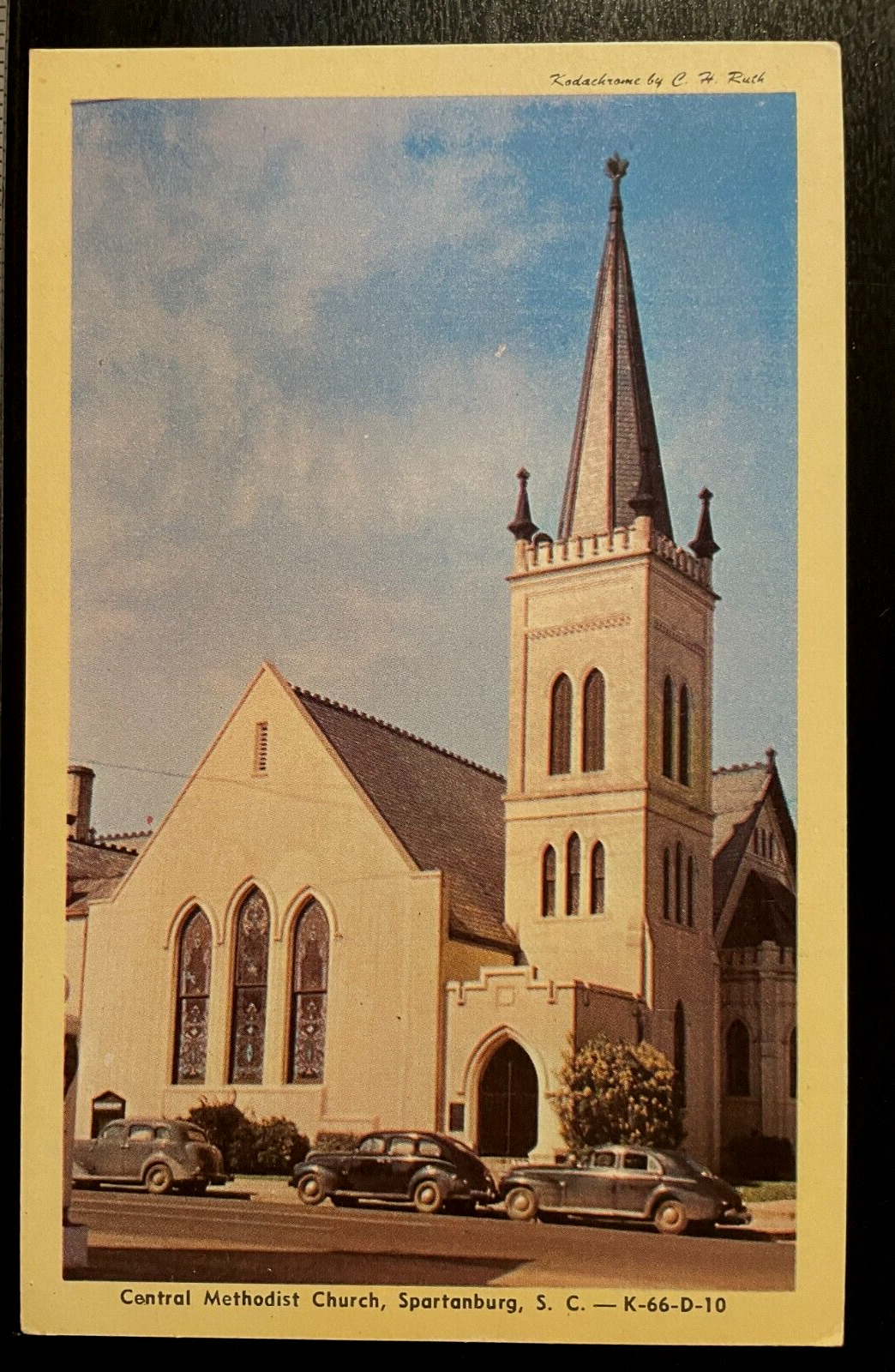 Vintage Postcard 1940\'s Central Methodist Church, Spartanburg, South Carolina SC