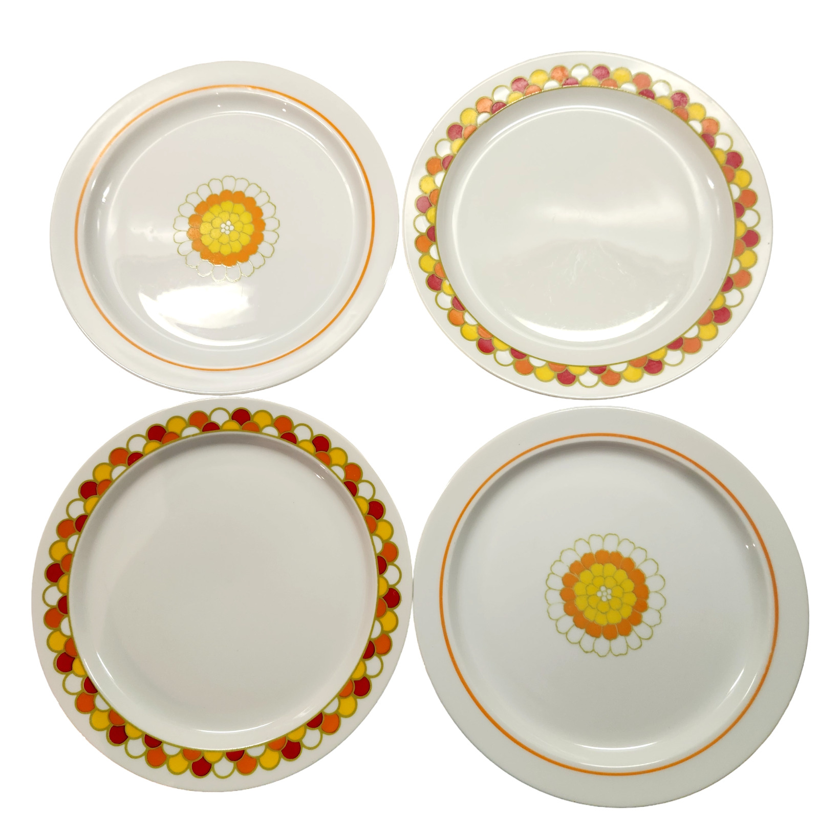 Vintage George Briard Set of 4 Florette and Carousel China Dinner Plates