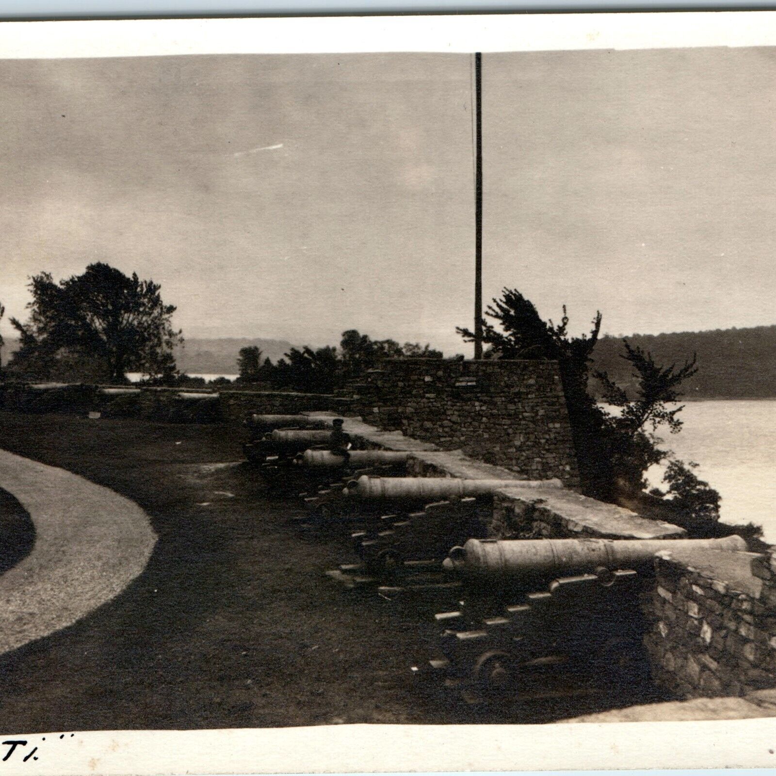 c1910s Fort Ticonderoga Star Fort Building Ruins Cannon Bastion Real Photo A154