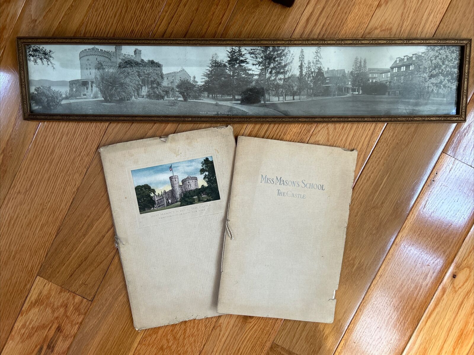 Antique Panoramic Photograph Miss Mason\'s School Tarrytown NY 1920 + 2 Brochures