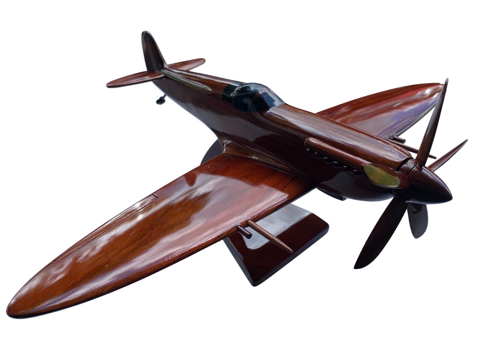 Supermarine Spitfire Mahogany Wood Desktop Airplane Model