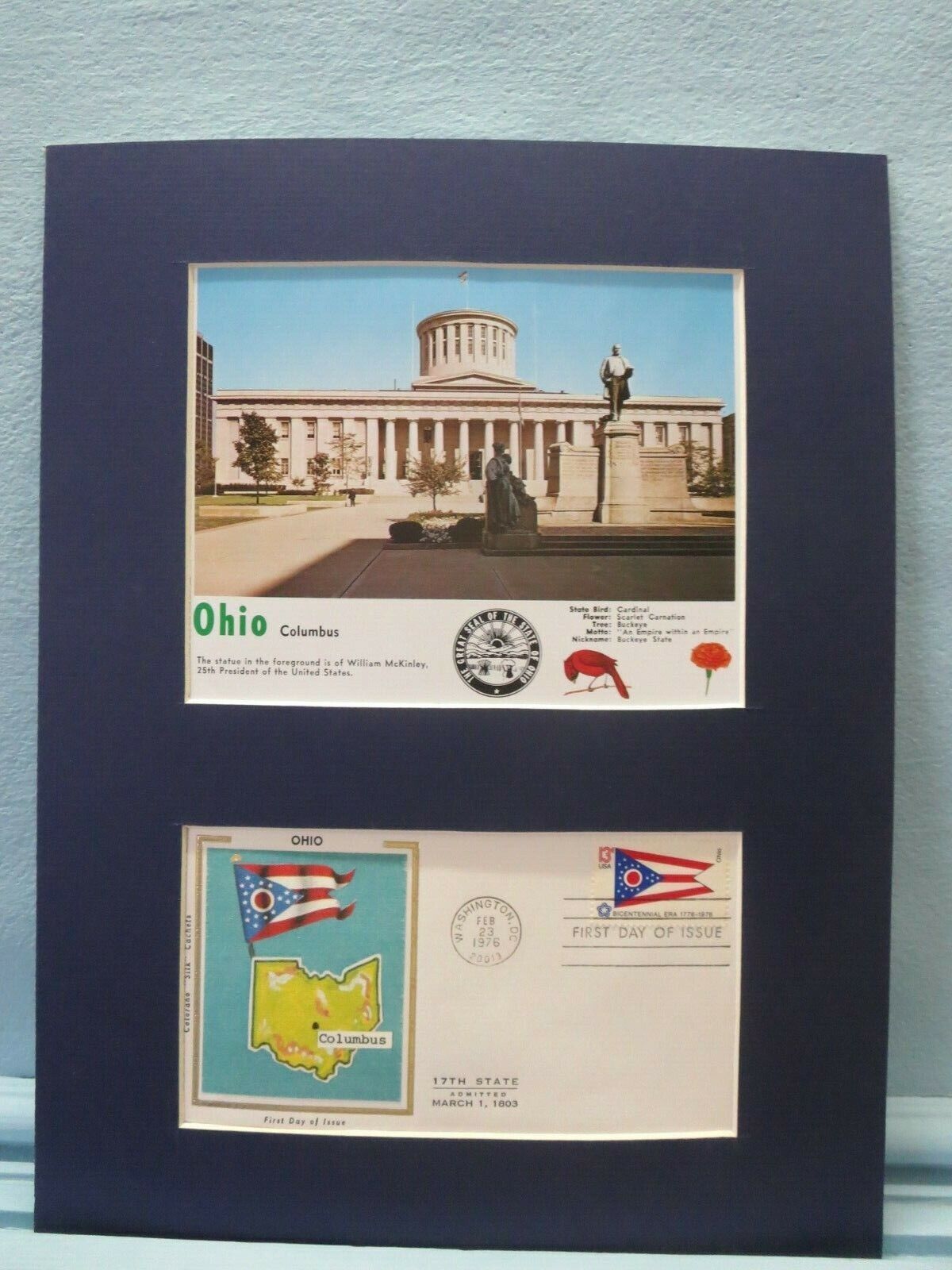 Ohio & its State Capitol in Columbus & First Day Cover for Ohio  Statehood