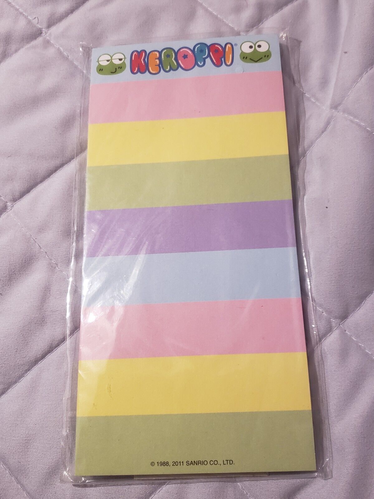 2011 Keroppi Sanrio Rainbow Stripe Memo List Pad 60 Sheets