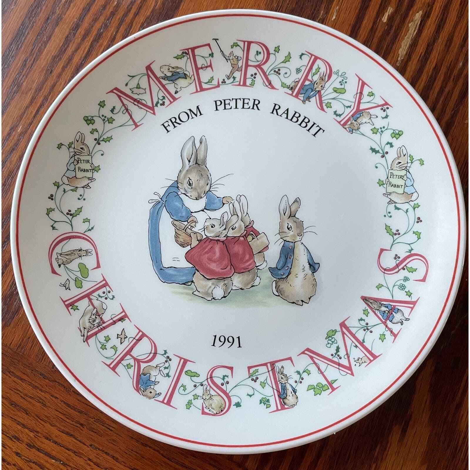 Collectible Wedgwood Merry Christmas Peter Rabbit Plate 1991 VGC