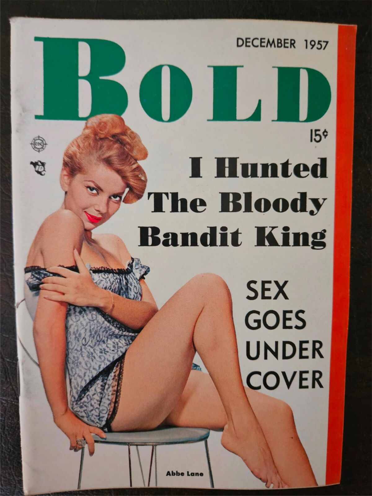 Bold magazine December 1957 pocket-size pin up Abbe Lane Del Kirby  VG