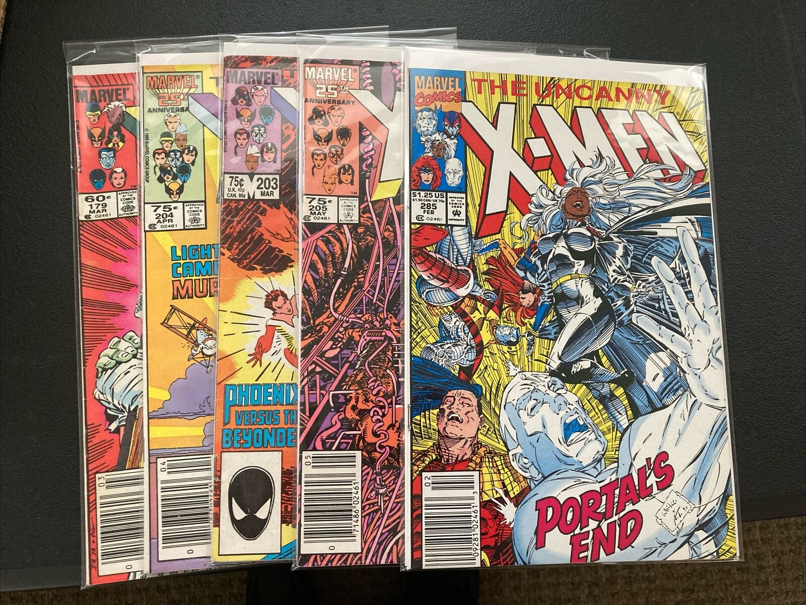 The Uncanny X-Men Lot: 179, 204, 203, 205, 285 VG F