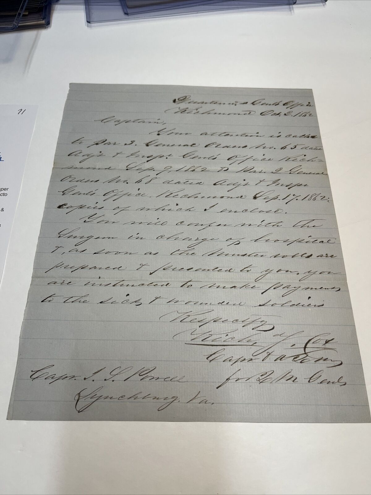1862 Civil War Correspondence Letter