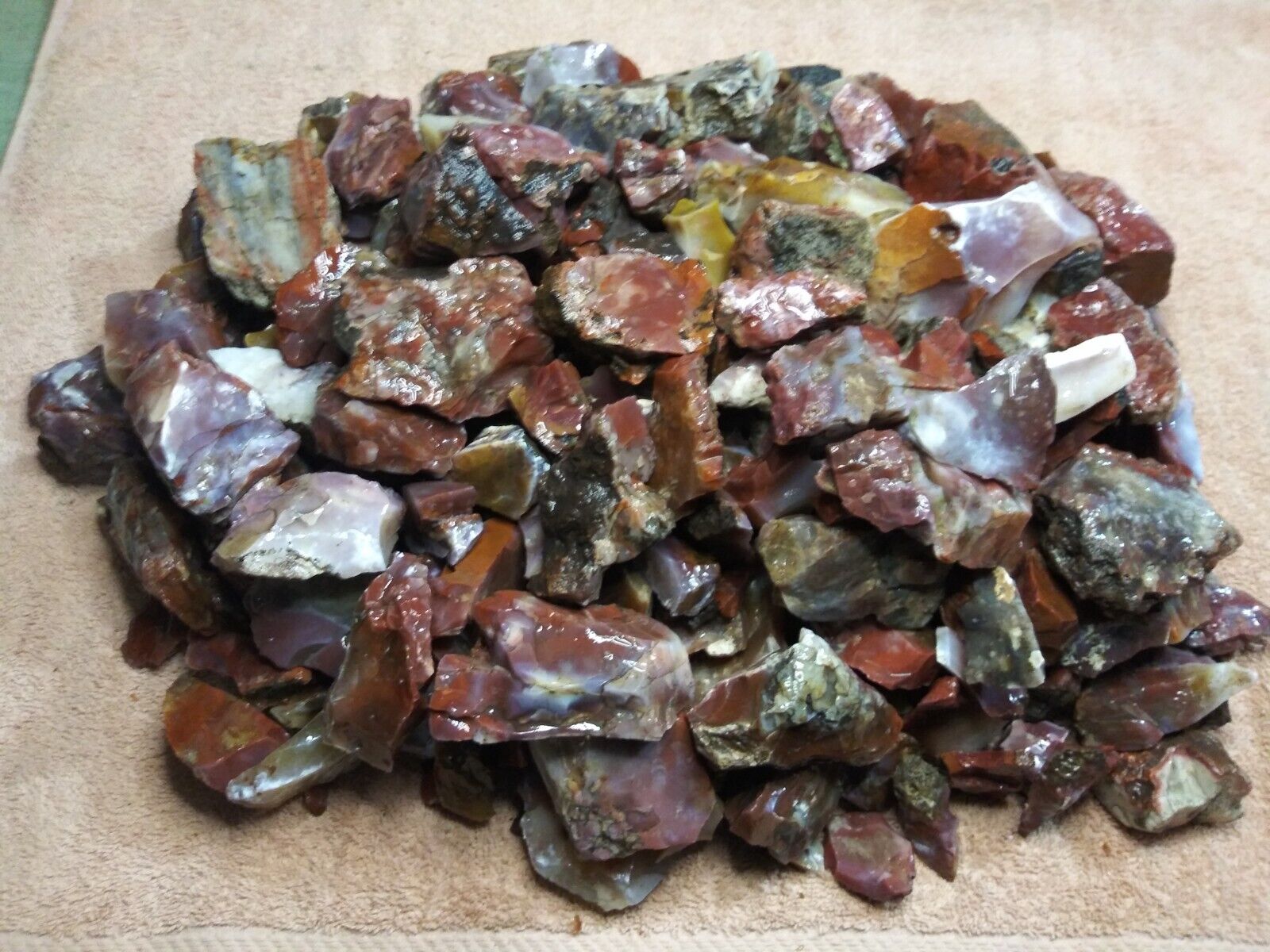 30 Lbs. Beautiful & Colorful Mainly Pigeon Blood Agate Pieces - From Utah #PBA4