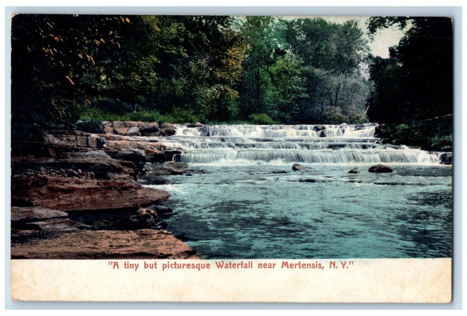 c1905\'s Tiny Picturesque Waterfall River Near Mertensis New York NY Postcard