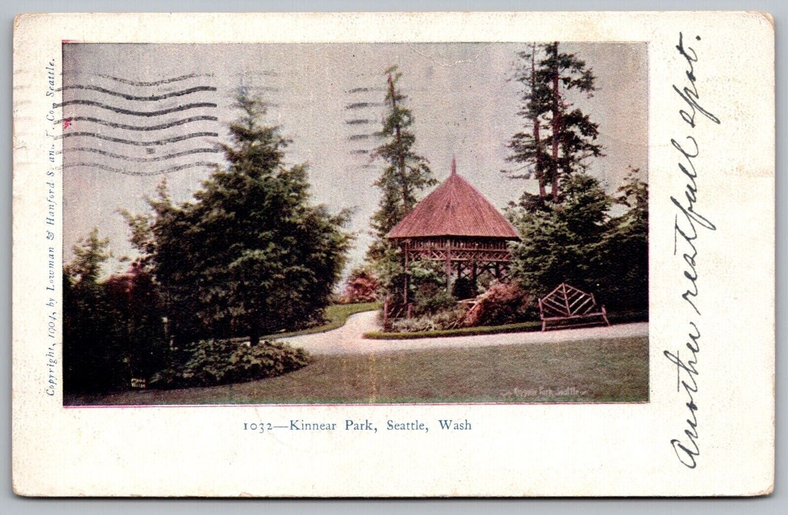 Kinnear Park Seattle Washington Wash Gazebo Cancel 1905 Antique WOB PM Postcard