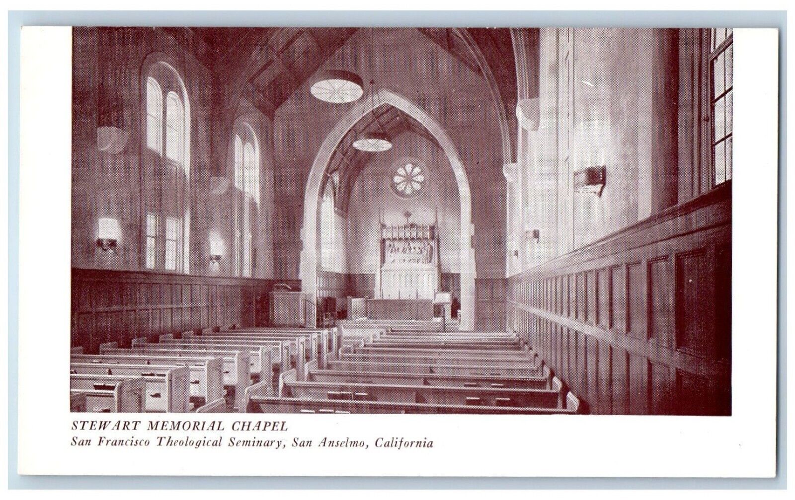 San Francisco California CA Postcard Stewart Memorial Chapel Theological c1940