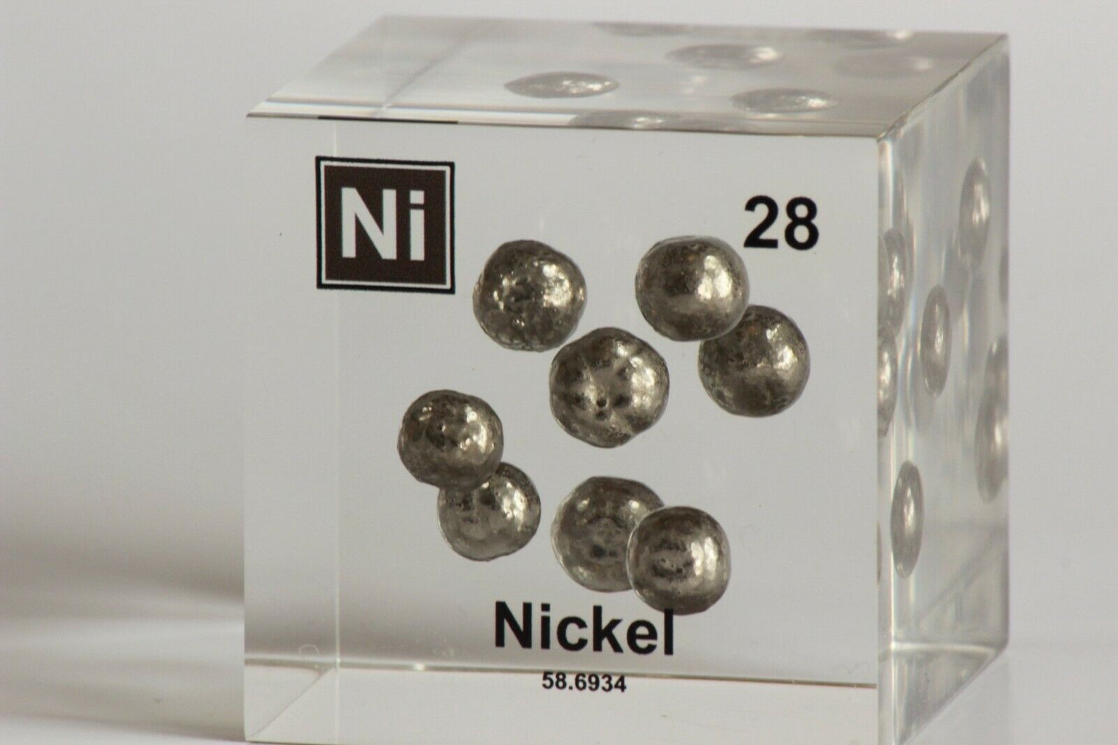 Nickel Metal - Acrylic Element Cube