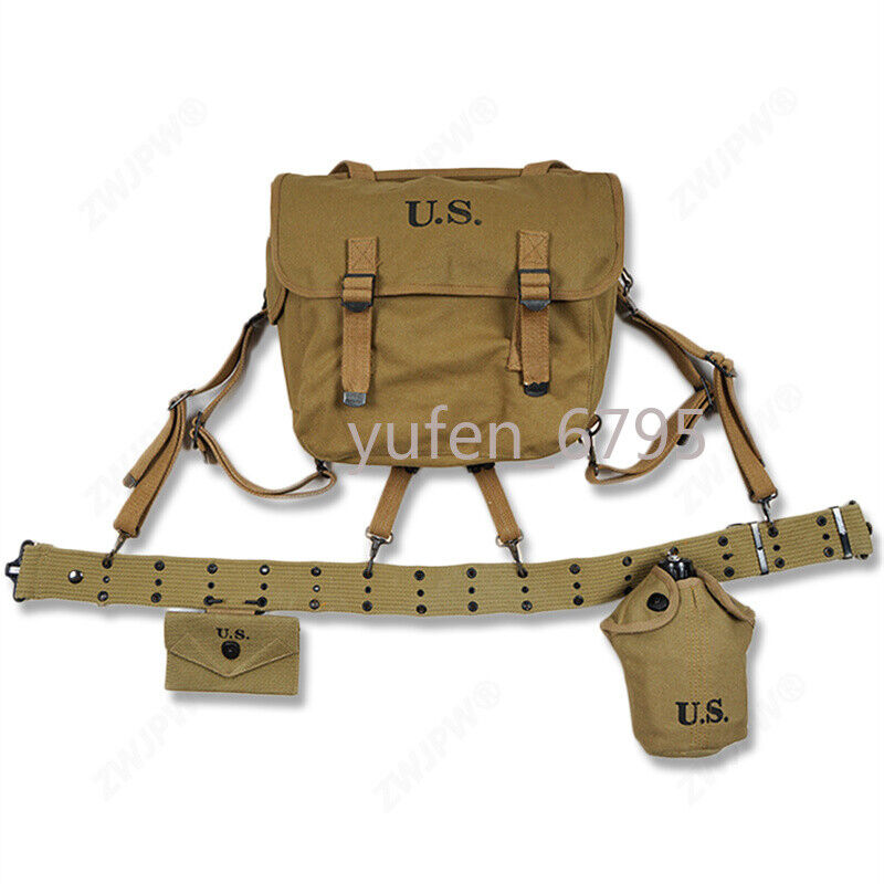 WW2 US ARMY SOLDIER CARBINE MAGAZINE POUCH M36 HAVERSACK CANTEEN M1936 Waistband