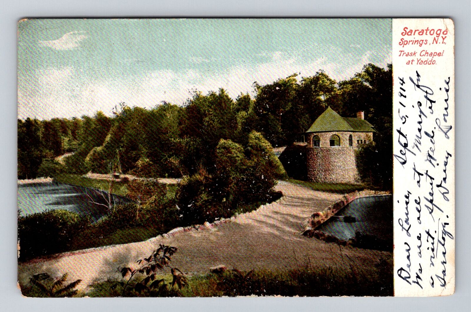 Saratoga Springs NY-New York, Trask Chapel At Yaddo, Vintage c1914 Postcard