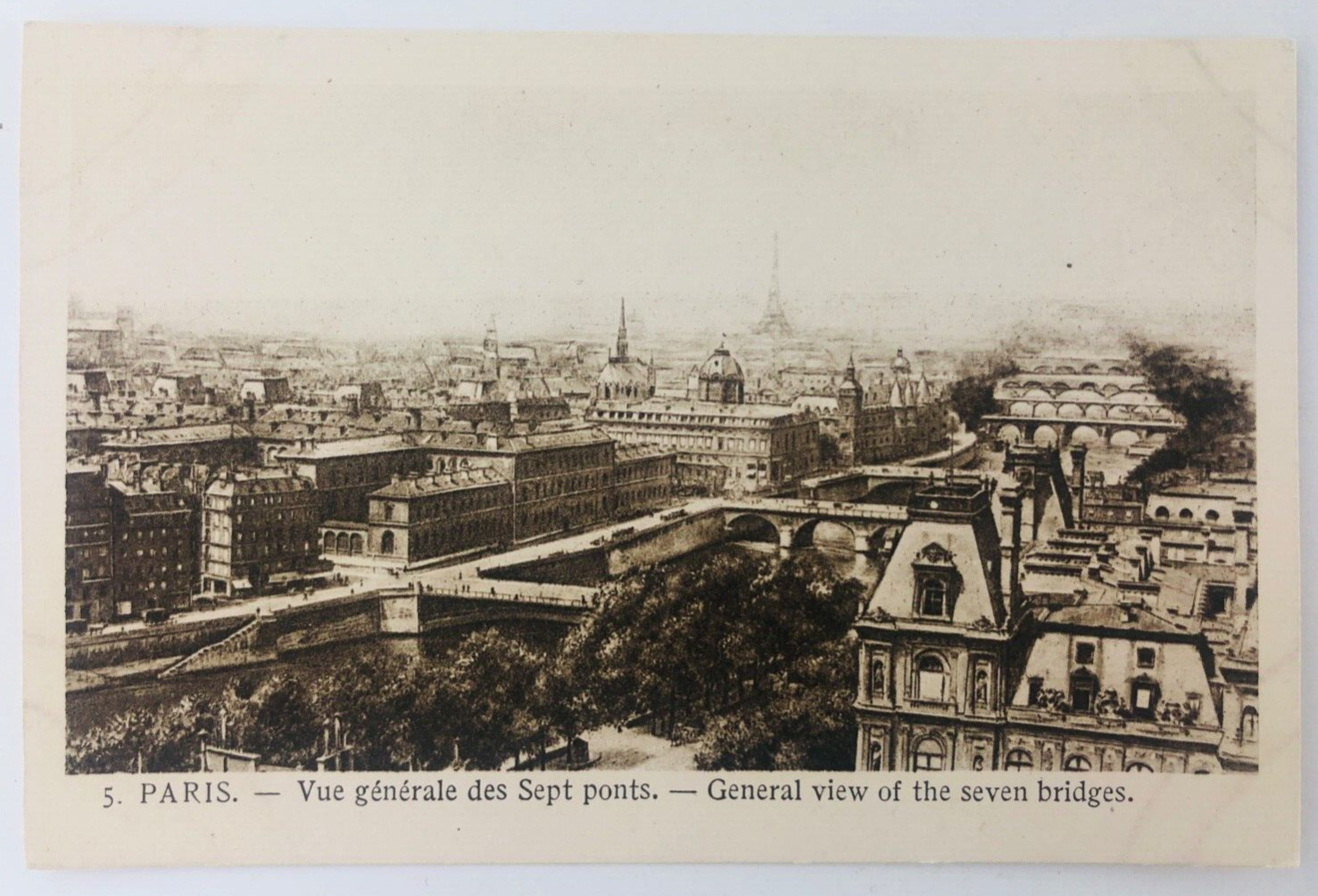 Vintage Paris France General View of the Seven Bridges Postcard P2