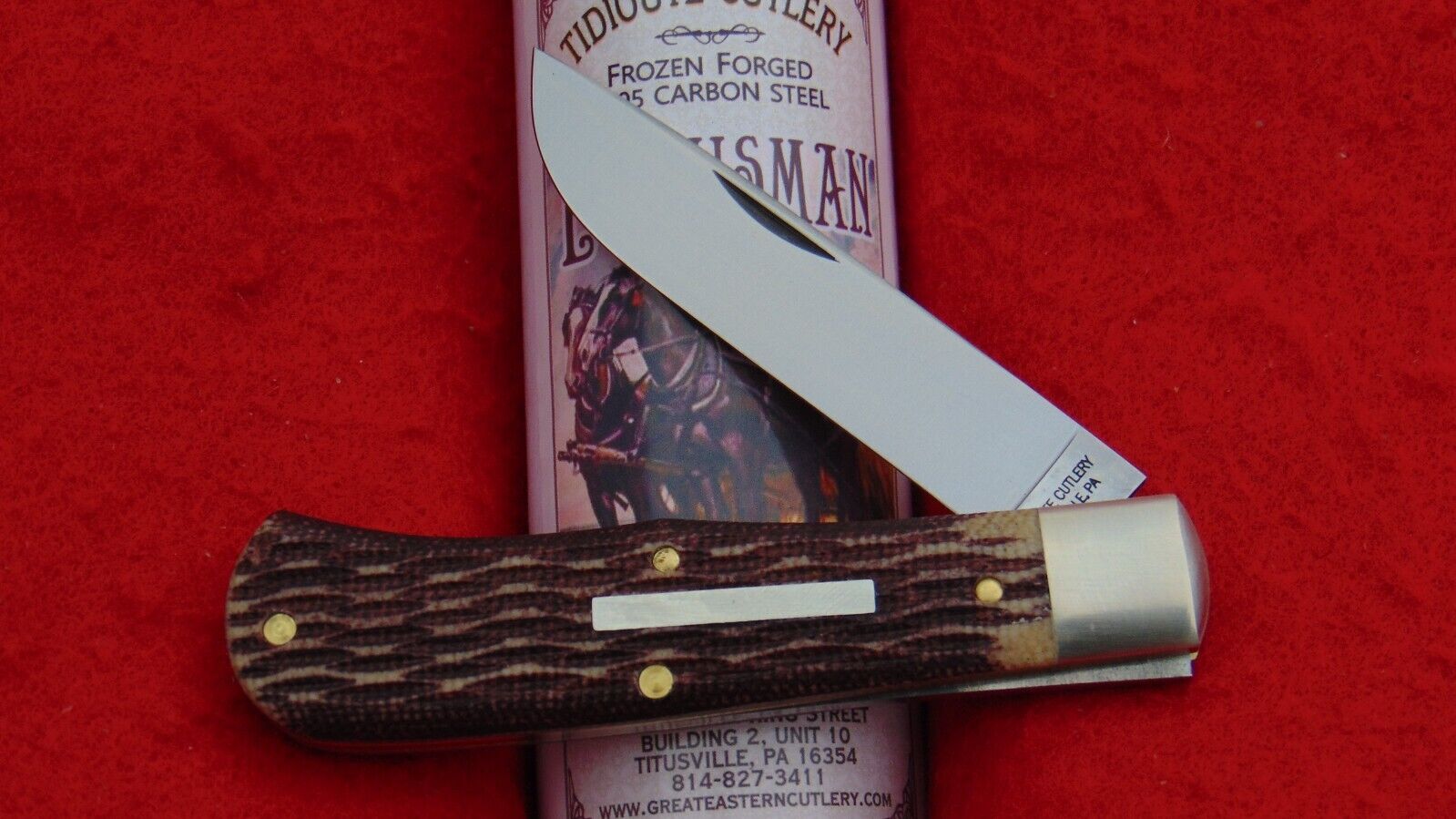 Great Eastern Tidioute #72 Jigged Muslin Micarta Plainsman Knife 725124 GEC