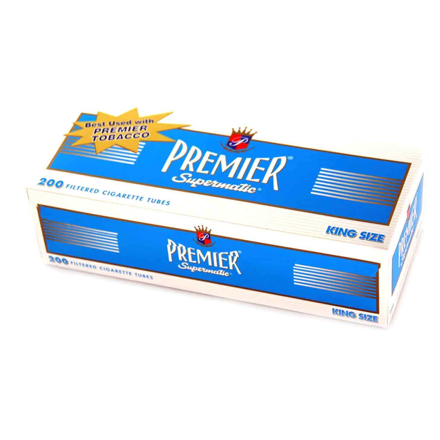 PREMIER Blue (Light) Cigarette Tubes - King Size Filter Tubes (1 Box of 200)