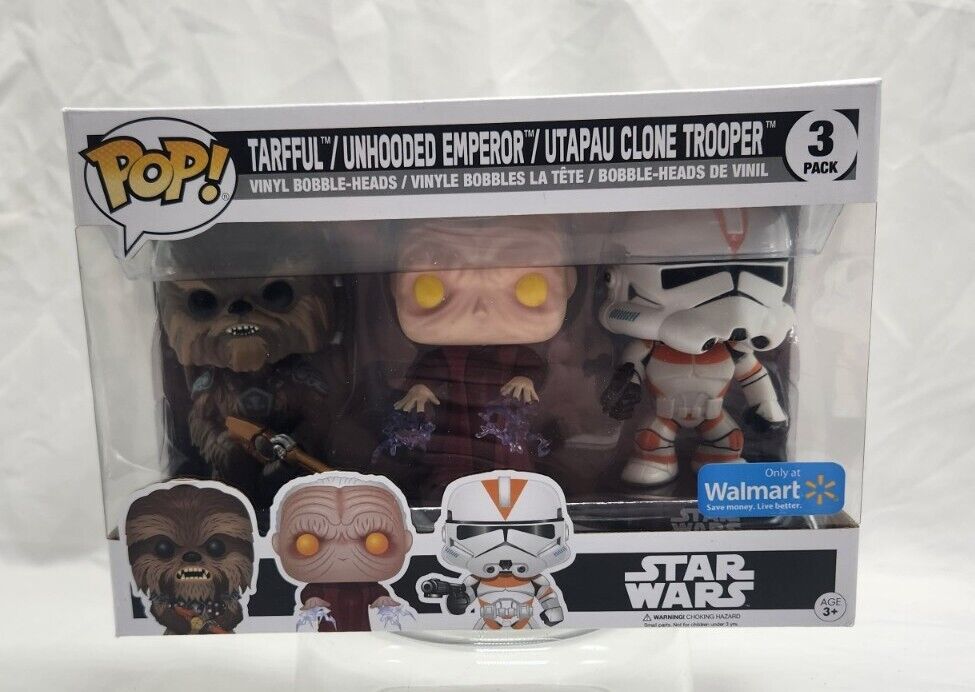 Funko Pop Star Wars 3 Pack: Tarful/Unhooded Emperor/Utapau Clone Trooper