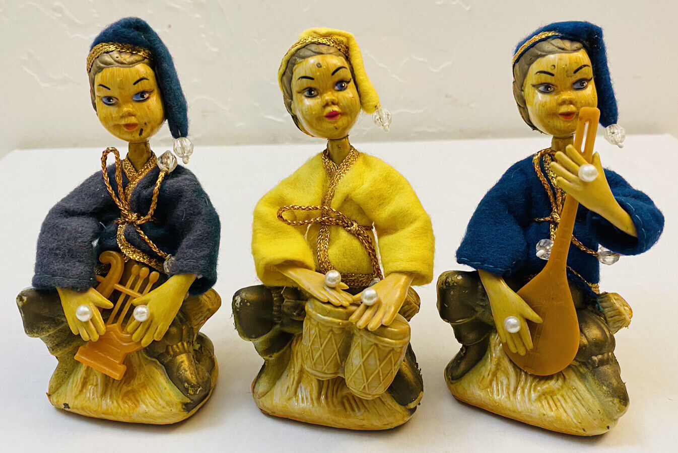 Vintage Tilso Asian Musician Trio Set of 3 Hong Kong Golden Fantasy