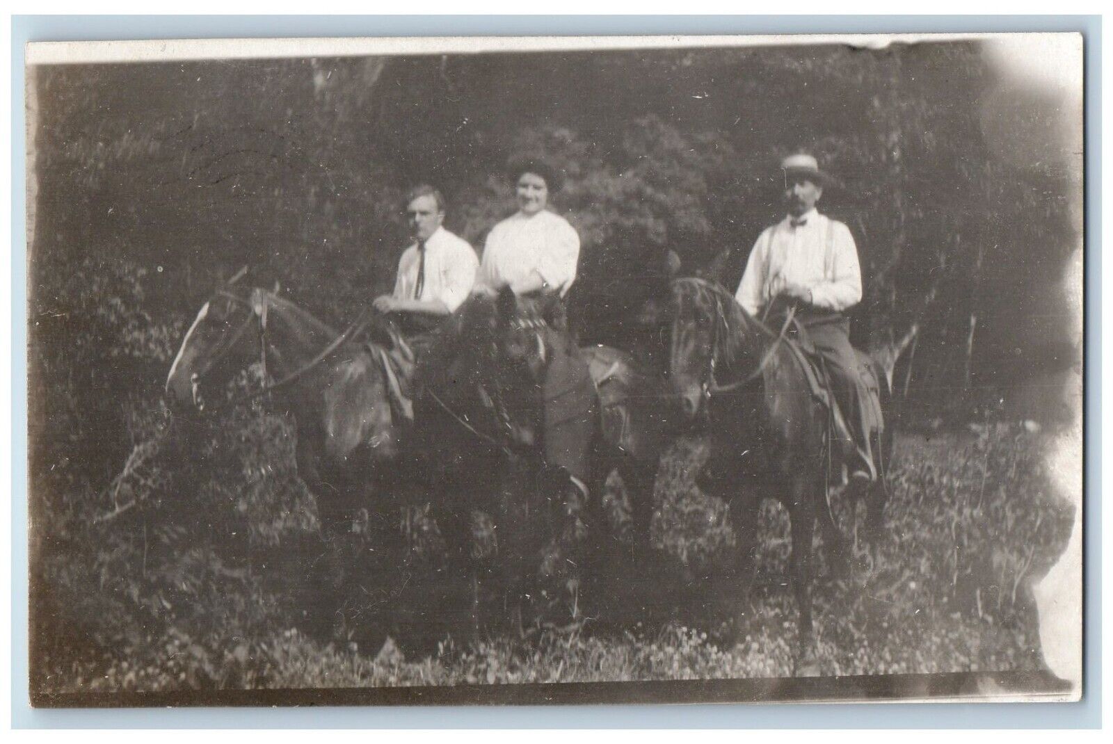Bozeman Montana MT Postcard RPPC Photo Men Riding Horse 1909 Posted Antique
