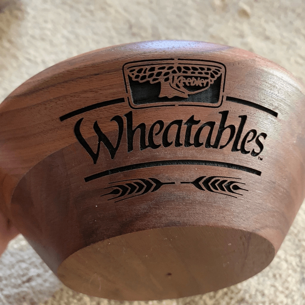 Kellogg’s Wheatables Solid American Walnut Wooden 7” Bowl