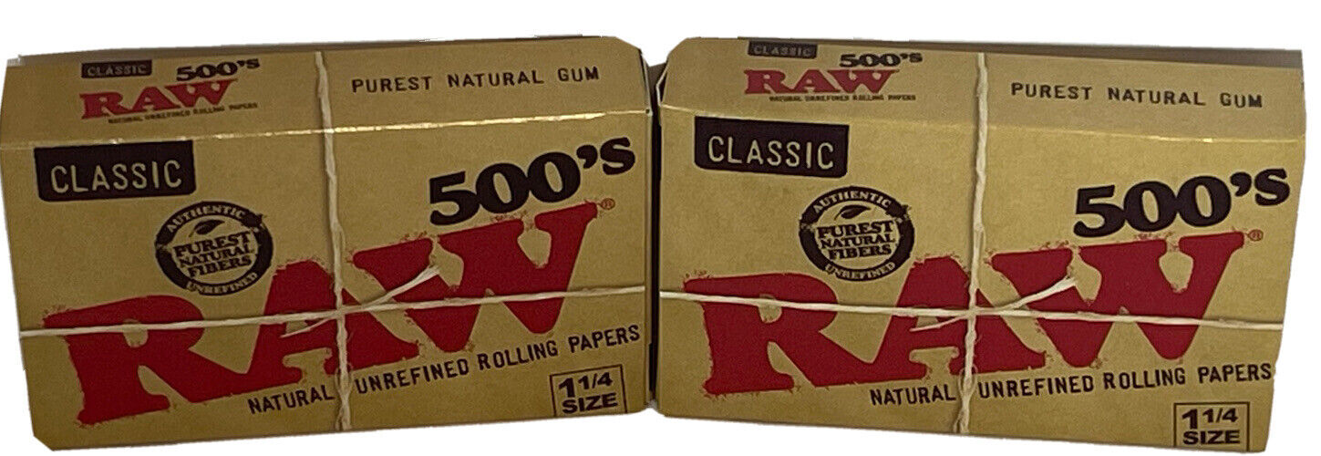 Raw Classic Natural Rolling Papers 500 Pack (X2 Packs) **Free Shipping**