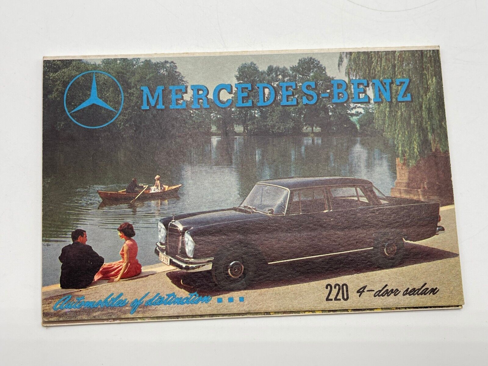 Mercedes Benz 220 Sedan Dealership Brochure Vintage Automobile Postcards Specs