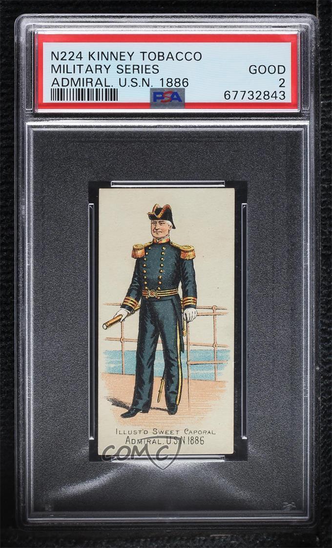 1887 Kinney Tobacco Sweet Caporal Military and Naval Uniforms N224 PSA 2 0f9x