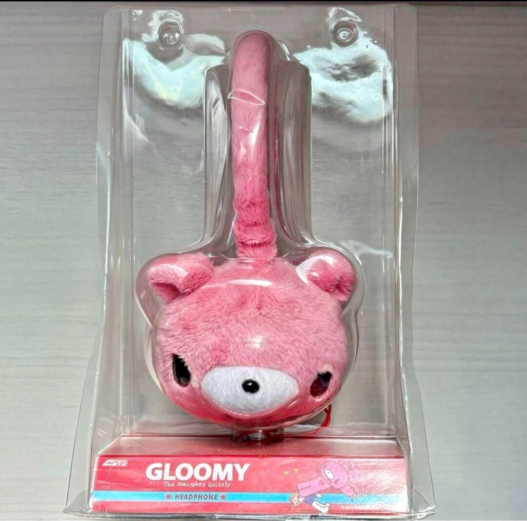 TaiTo Gloomy Bloody Bear Chax GP Face Headphones Plush Fluffy Pink Kawaii Rare