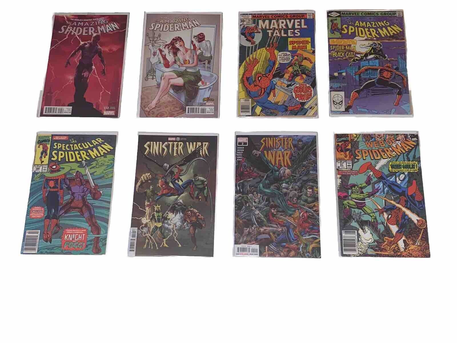 Lot 8 Marvel Spider-Man Comics Sinister War, Amazing, Spectacular, Web, Variants