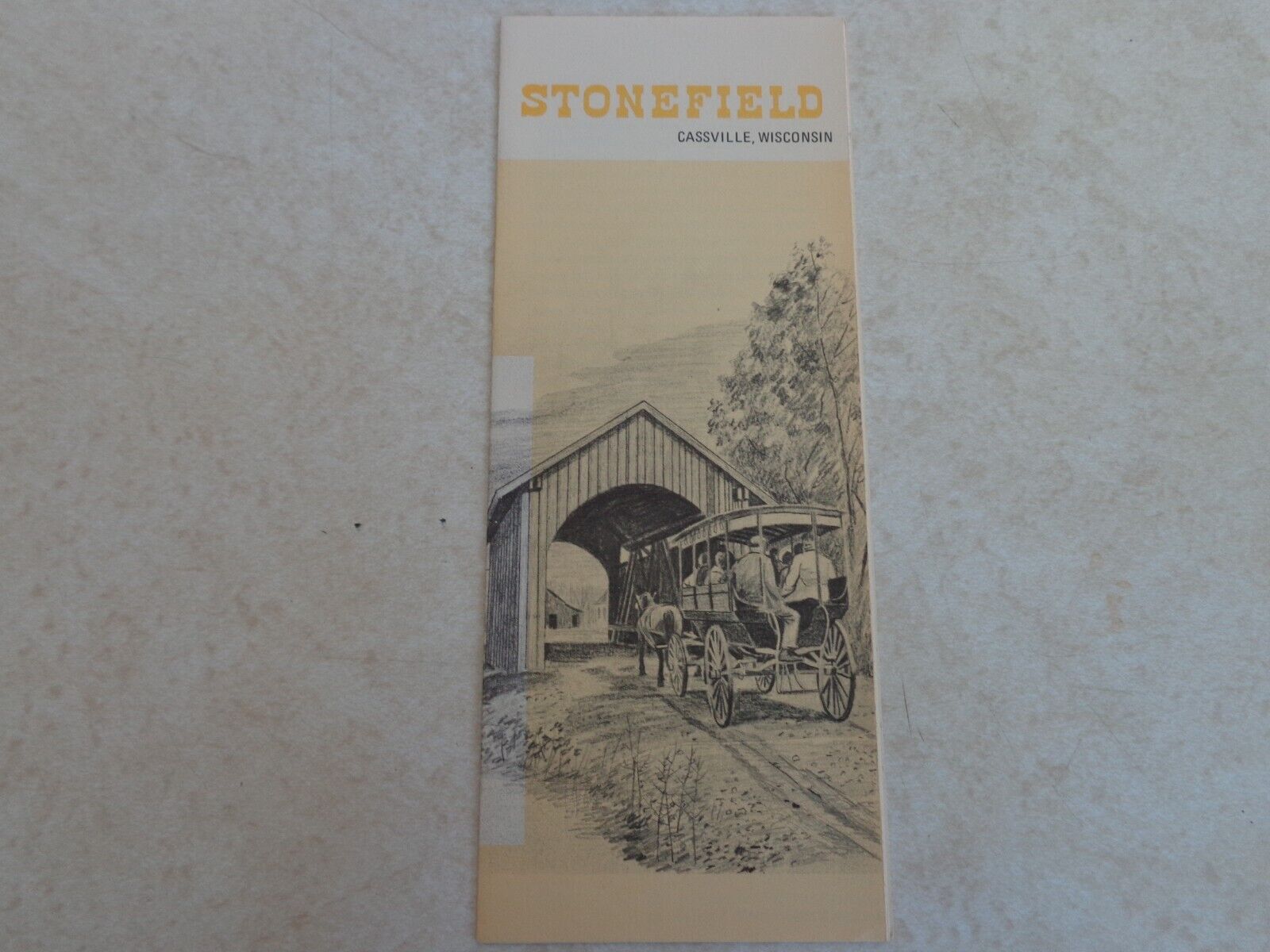 Stonefield Farm Village Cassville WI Brochure Pamphlet Vacation Lake Travel Vtg.
