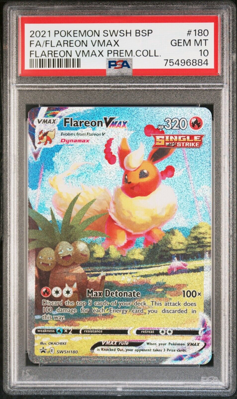 Pokemon Flareon Vmax SWSH180 Alt Art Promo Graded PSA 10
