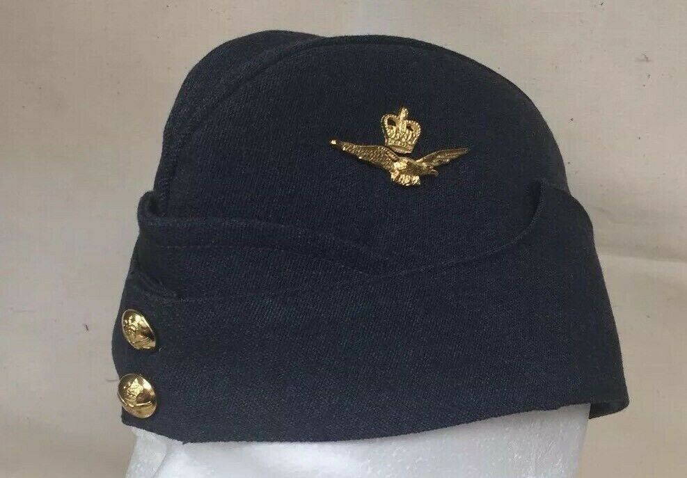Regulation RAF Officers Side Cap 58 cm size / Side Hat Red Lining with velvet