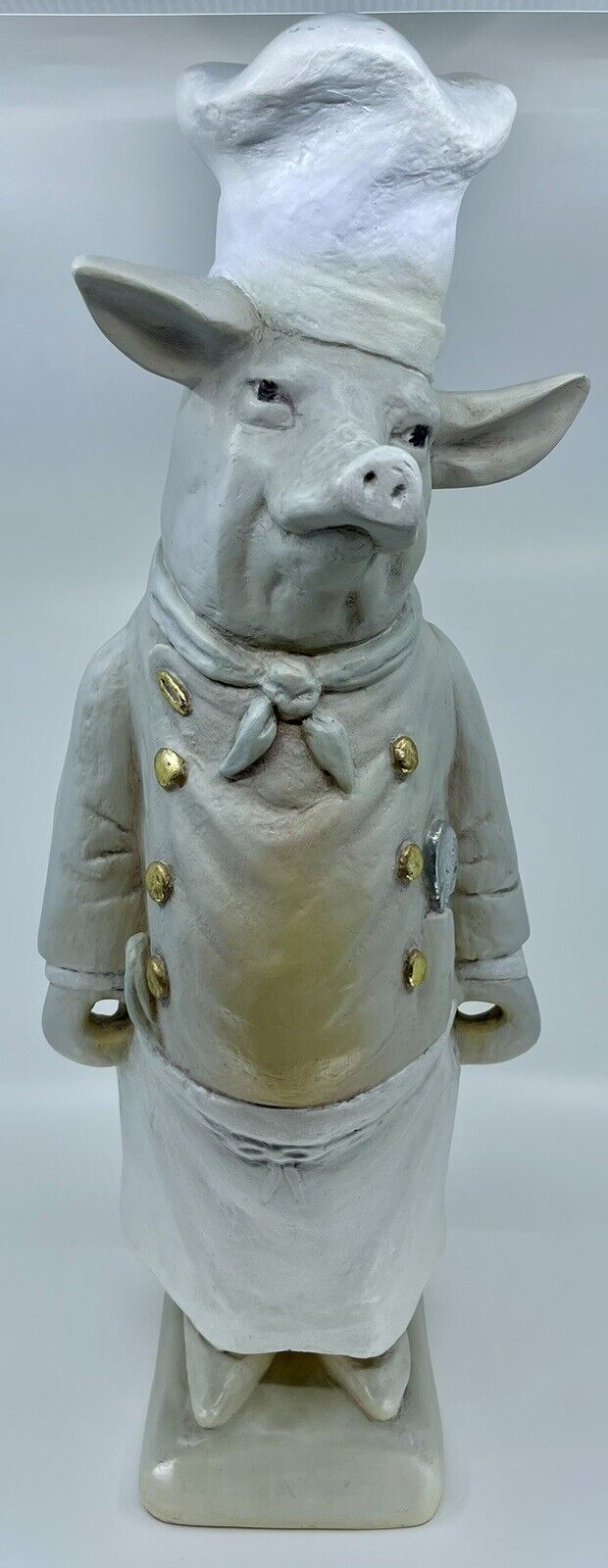 Vintage Large Chef Pig Statue Figurine French Pastry Butcher Shop Restaurant 24”