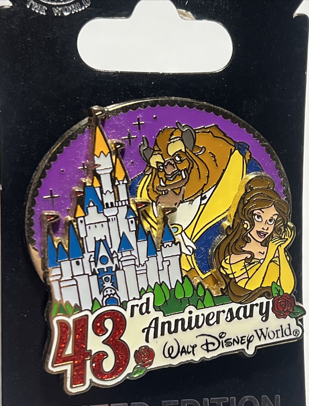NEW Disney Pin 103779 WDW CM Princess Belle Beauty Beast 43rd Anniversary LE 750