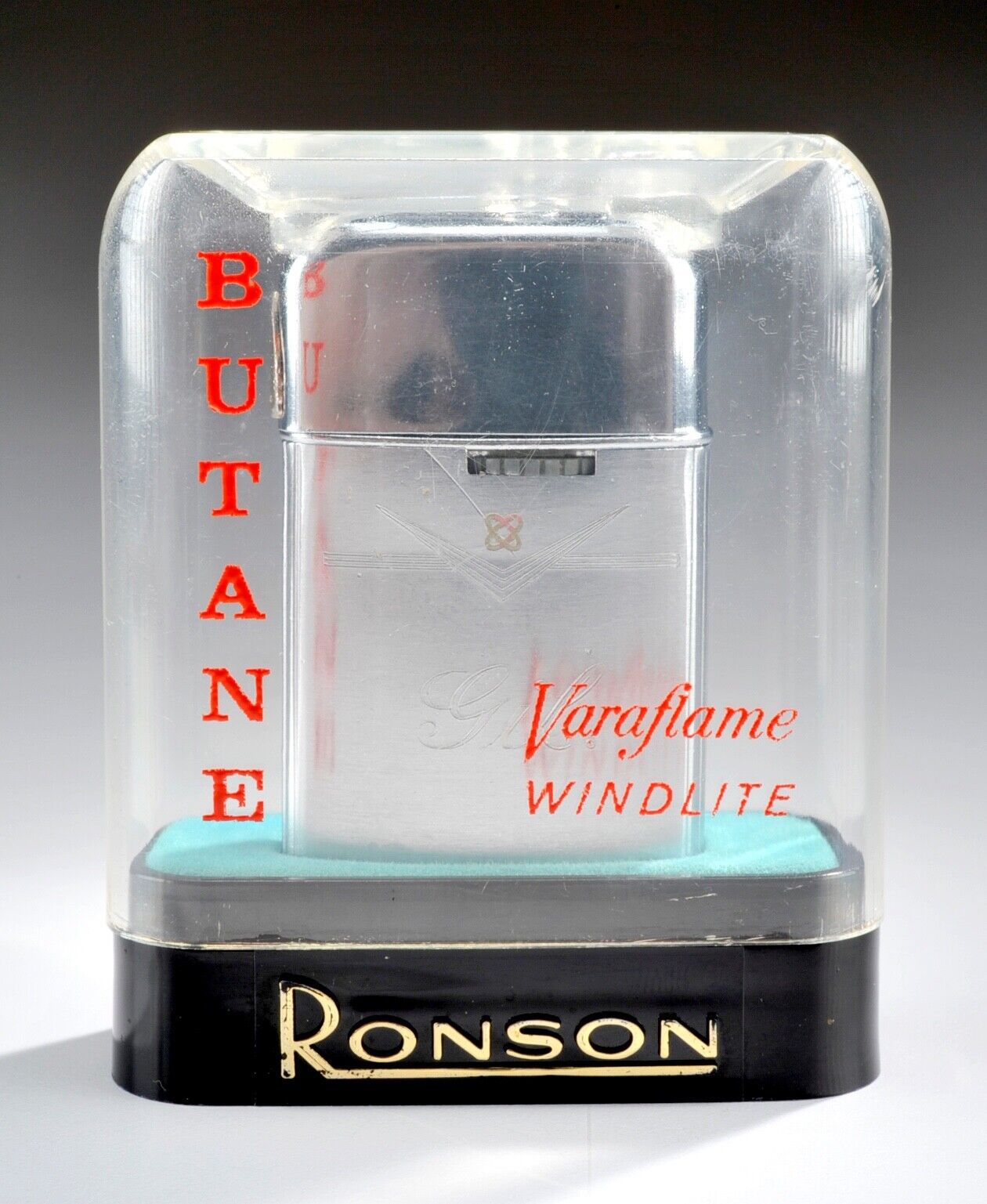 Vintage 1950's Ronson Varaflame Windlite Butane Lighter