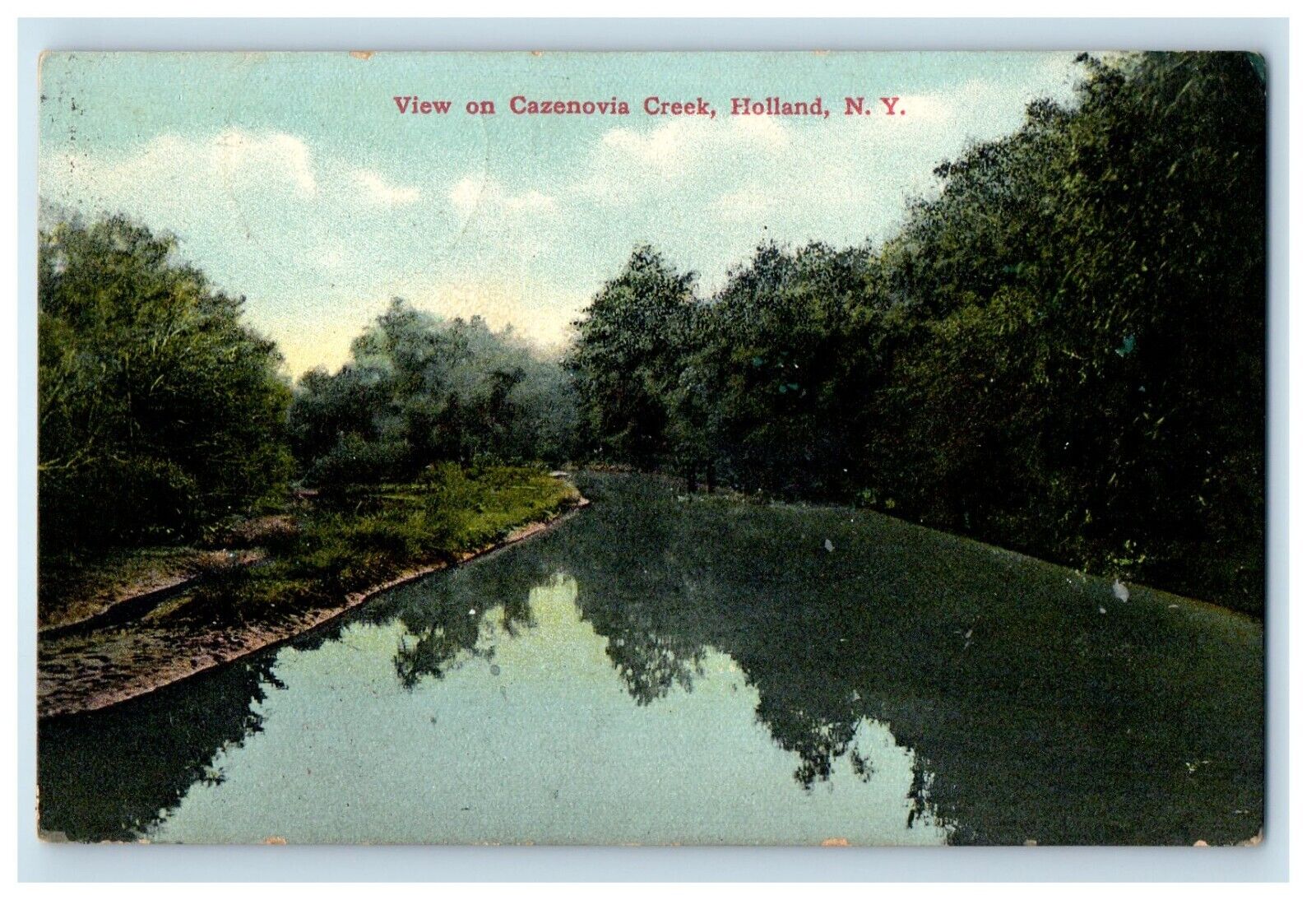 1909 View On Cazenovia Creek Holland New York NY Posted Antique Postcard