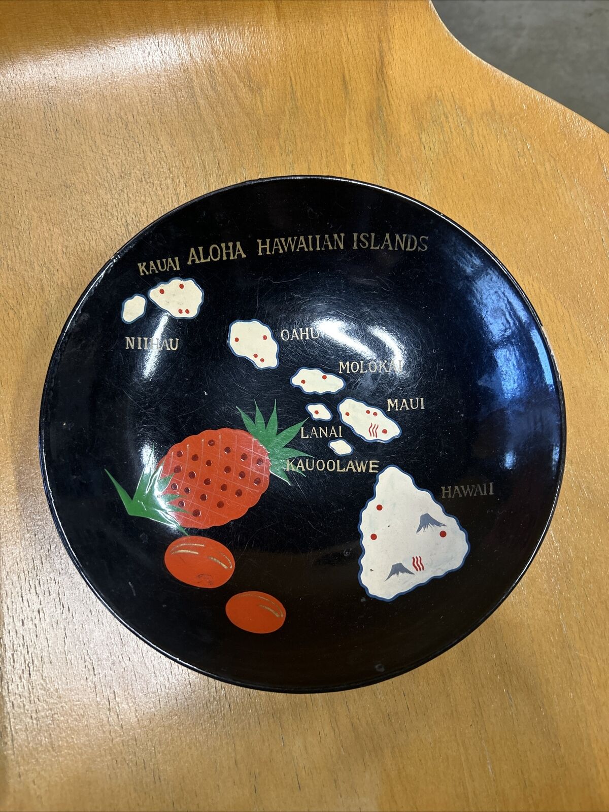 Vintage Hawaiian Islands Bowl Aloha Hawaii Hand Painted Hawaiiana