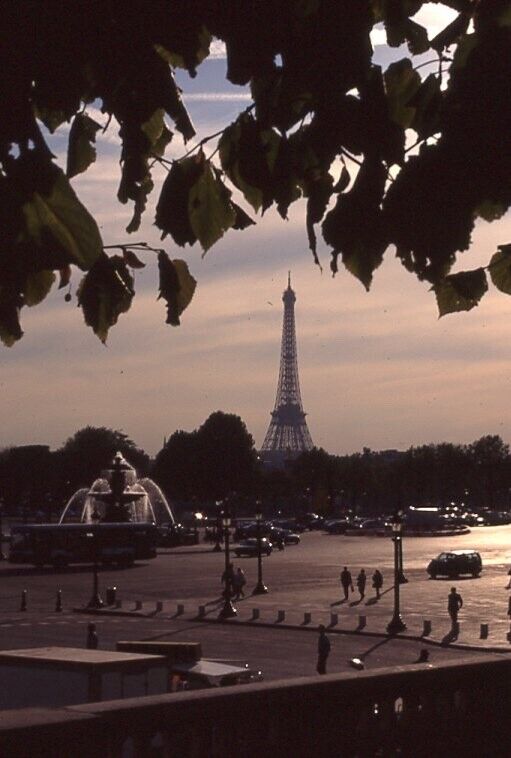 Vintage Original Eiffel Tower at Dusk Paris France 35mm Slide